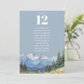 Stoffig Blauw Berg Tafel Nummer Zitting Grafiek Kaart (Staand voorkant)