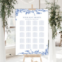 Stoffig Blauw  Bloemen Bruiloft 20 Tafel Zitplaats