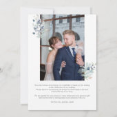 Stoffig Blauw Bloemen Dankkaart – Elegant Minimaal Kaart (Achterkant)