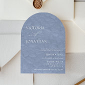 Stoffig Blauw Bloemen Elegante Huwelijk Kaart