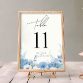 Stoffig Blauw Bloemen Elegante Trouwtafel Nummers