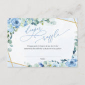 Stoffig Blauw Bloemen Goud Geometrische Luier Raff Informatiekaartje (Voorkant)