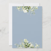 Stoffig Blauw Bloemen Groen String Lights Bruiloft Save The Date (Achterkant)