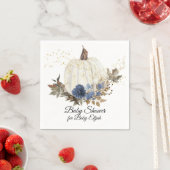 Stoffig Blauw Bloemen Herfst Pompoen Goud Baby sho Servet (Insitu)