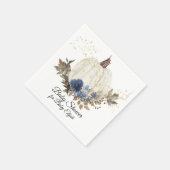 Stoffig Blauw Bloemen Herfst Pompoen Goud Baby sho Servet (Hoek)