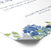 Stoffig Blauw Bloemen In Liefdevolle Herinnering T Poster (Hoek)