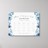 Stoffig Blauw Bloemen Trouwstoel Grafiek Sjabloon Canvas Afdruk (Voorkant)