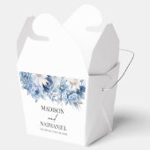 Stoffig Blauw Bloemen Tuin Trouwen Bedankdoosjes (Geopend)