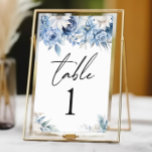 Stoffig Blauw Bloemen Tuin Trouwen Kaart<br><div class="desc">Dit is een Dusty Blue Floral Flowers Garden Trouwtafel Nummer!</div>