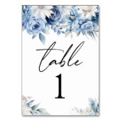 Stoffig Blauw Bloemen Tuin Trouwen Kaart (Achterkant)