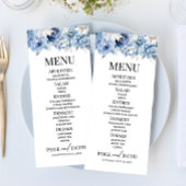 Stoffig Blauw Bloemen Tuin Trouwen Menu