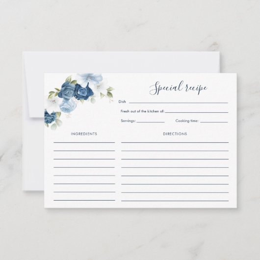  Stoffig Blauw Bloemen Vrijgezellenfeest Recept (Voorkant)