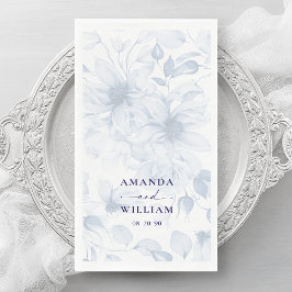 Stoffig Blauw Bloemen Waterverf Gastenhanddoeken Servet