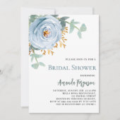 Stoffig blauw bloemengroen Vrijgezellenfeest Kaart (Voorkant)