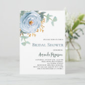 Stoffig blauw bloemengroen Vrijgezellenfeest Kaart (Staand voorkant)