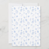 Stoffig blauw bloemenkrans bohemian klassieke brui kaart (Achterkant)