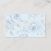 Stoffig blauw bloemenrecept voor de bruid om te zi informatiekaartje (Achterkant)