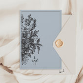 Stoffig Blauw Bloementuin Christelijk Huwelijk Kaart