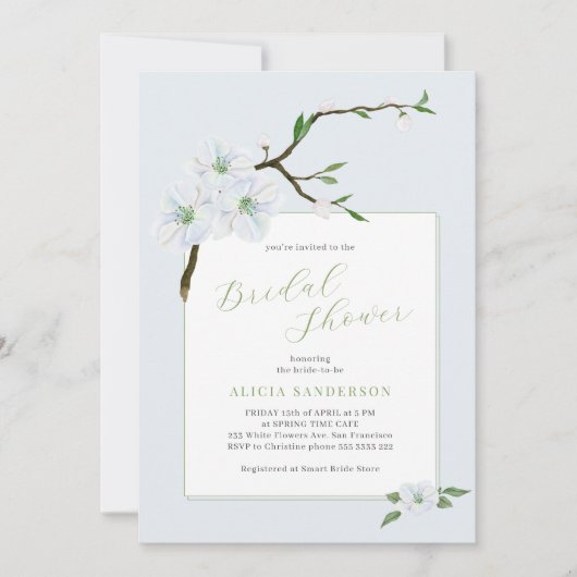 Stoffig blauw bloemenveer vrijgezellenfeest kaart (Voorkant)