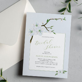 Stoffig blauw bloemenveer vrijgezellenfeest kaart