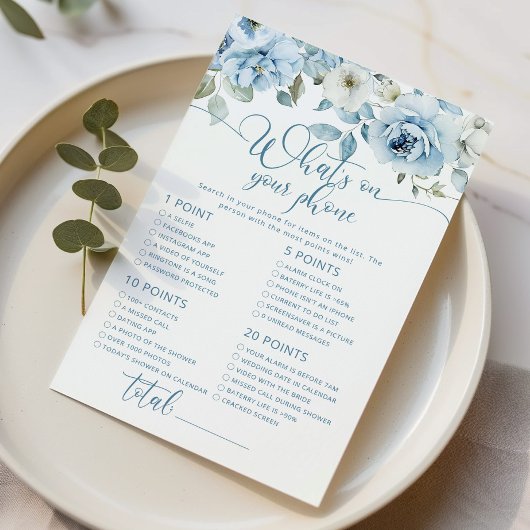 Stoffig blauw bloemenwat er op je telefoon bruids