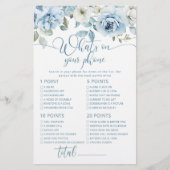 Stoffig blauw bloemenwat er op je telefoon bruids (Voorkant)