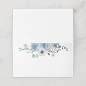 Stoffig blauw bloemig elegant anemoon bruiloft plaatskaartje (Buitenkant ongevouwen)