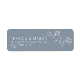 Stoffig blauw bloemig elegant retour adres labels