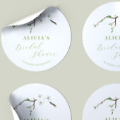 Stoffig blauw bloemig sierlijk lente vrijgezellenf ronde sticker