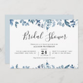 stoffig blauw botanisch vrijgezellenfeest kaart (Voorkant / Achterkant)