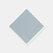 Stoffig Blauw Bruids Paar Namen Cocktail Servetten (Hoek)