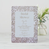 Stoffig Blauw Bruidsdouche Uitnodiging (Staand voorkant)