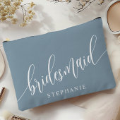 Stoffig Blauw Bruidsmeisje Moderne Kalligrafie Etui