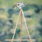 Stoffig Blauw Bruiloft Bloemen Alfabetische Zitpla Acryl Bord (Neutraal)