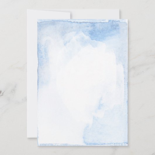 Stoffig Blauw Bruiloft | Slate Blue en Blush Pink Kaart (Achterkant)