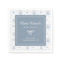 Stoffig Blauw Chinoiserie Baby shower Papier Serve