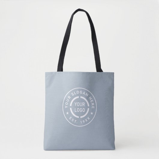 Stoffig blauw custom Logo branded promotioneel Tas (Voorkant)