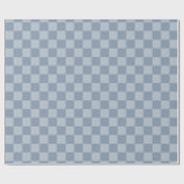 Stoffig blauw dambord cadeaupapier (Vlak)