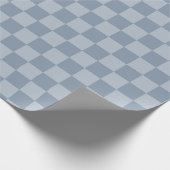 Stoffig blauw dambord cadeaupapier (Hoek)