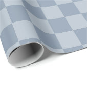 Stoffig blauw dambord cadeaupapier (Rol Hoek)