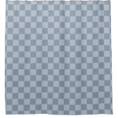 Stoffig blauw dambord douchegordijn (Voorkant)