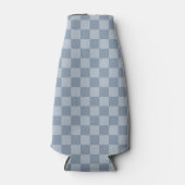 Stoffig blauw dambord flesjeskoeler (Voorkant)