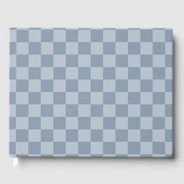 Stoffig blauw dambord gastenboek