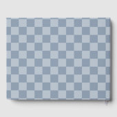 Stoffig blauw dambord gastenboek (Achterkant)