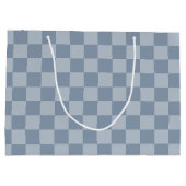 Stoffig blauw dambord groot cadeauzakje (Achterkant)