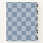 Stoffig blauw dambord notitieboek (Achterkant)