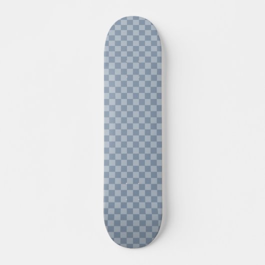 Stoffig blauw dambord persoonlijk skateboard (Voorkant)