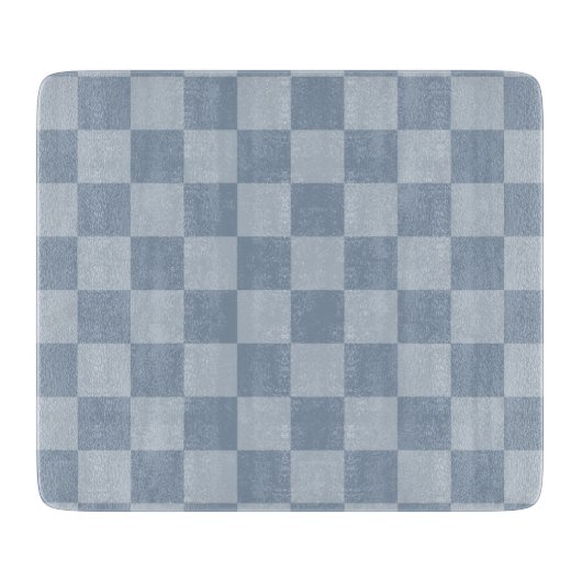 Stoffig blauw dambord snijplank (Voorkant)