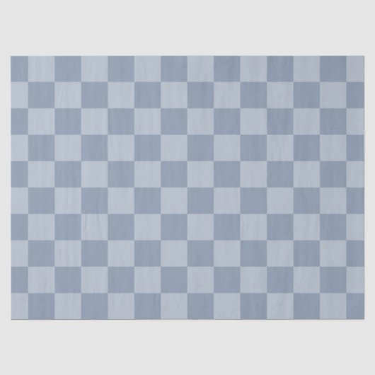 Stoffig blauw dambord tissuepapier (Voorkant)
