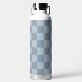 Stoffig blauw dambord waterfles